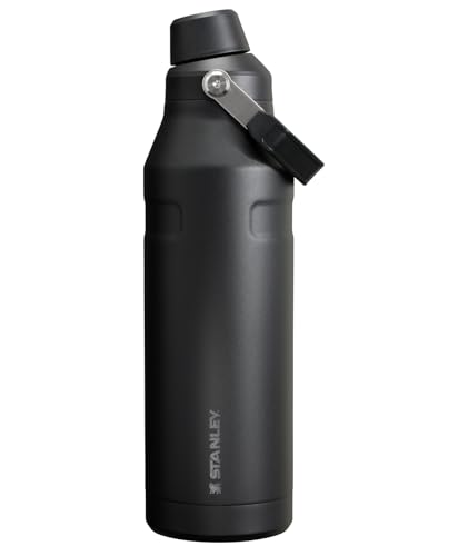 Image of Stanley IceFlow Fast Flow Water Bottle 50 oz | Angled Spout Lid | Lightweight and Leakproof for Travel and Sports | Insulated Stainless Steel | BPA-Free | Black 2.0