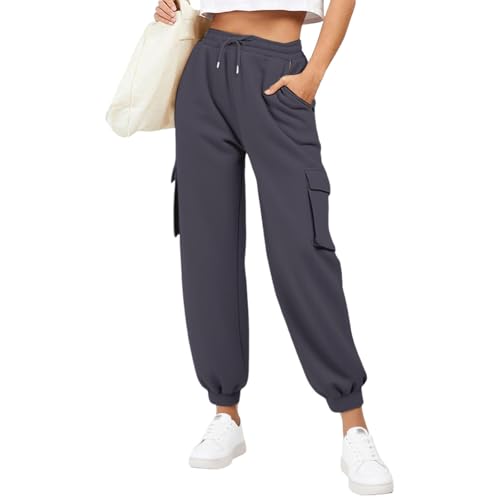 Generisch Jogginghose Damen Lang Sweatpants Slim Fit Sporthose Baumwolle Laufhosen High Waist Trainingshose mit Elastischem Rippbündchen Freizeithose Yogahose (Dark Gray, M) Generisch Jogginghose Damen Lang Sweatpants Slim Fit Sporthose Baumwolle Laufhosen High Waist Trainingshose mit Elastischem Rippbündchen Freizeithose Yogahose (Dark Gray, M)