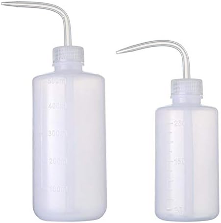 Ronyes Lifescience Wash bottle LDPE Plastic Squeeze Bottle Set Watering Can with Narrow Mouth 250ml 500ml