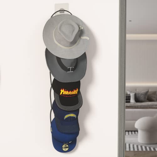 Hat Organiser Holder Closet Hanging Baseball Cap Display Storage Rack for Scarves Handbags Towels Clothes Ties with Hooks for Hanging 10 Pieces Black