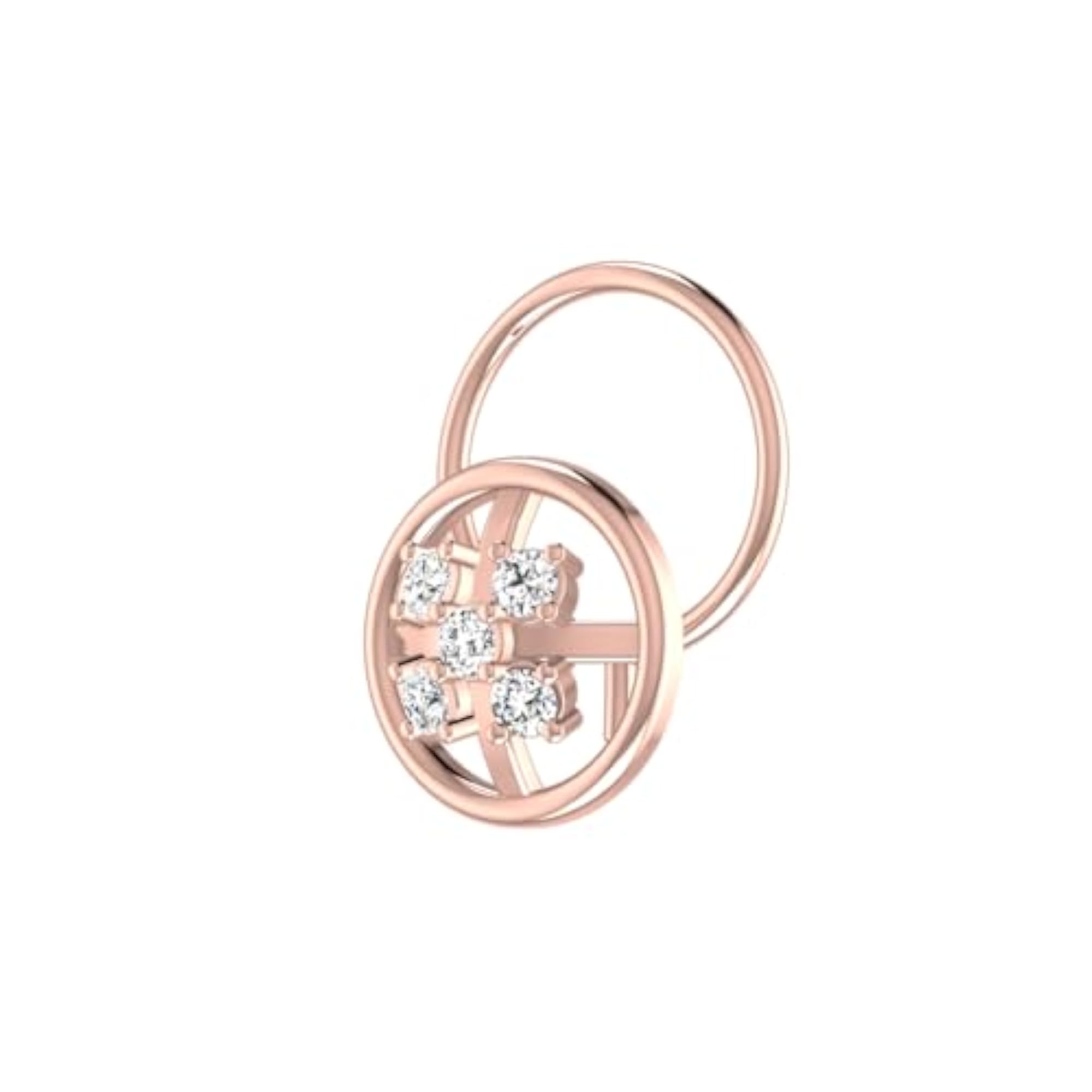 Women's 14Kt Rose Gold Stud Nosering, Chic