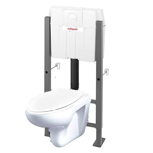 Wirquin 55724823 Wc suspendu imageo complet avec plaque de commande double chasse blanche