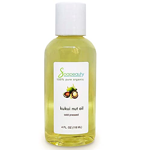 KUKUI NUT OIL Organic Cold Pressed Unrefined | 100% Natural Available in Bulk | Carrier for Essential Oils, Face, Skin, Hair Moisturizer, Soap Making | Sizes 2OZ to 7 LBS | (4 OZ)