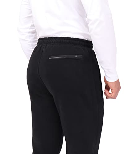 SCR Extra Long Sweatpants for Men - Fleece Lined Cotton Sweat Pants for Men - 32Wx38L Men's Workout Pants with Zipper Pockets and Drawstring Elasic Waist (Black)4