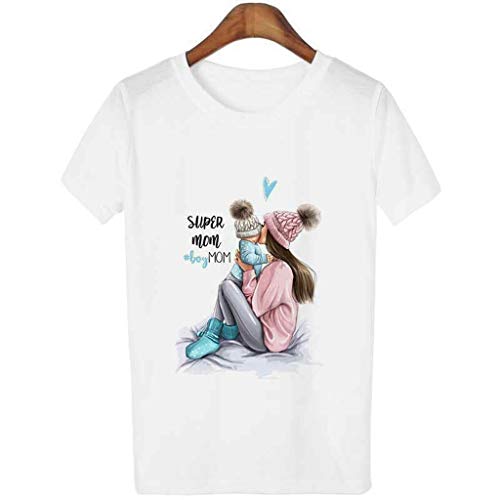 image for YAnGSale Top Women Blouse Mom Kids Printed Tee Tops Novelty T-Shirt Mo