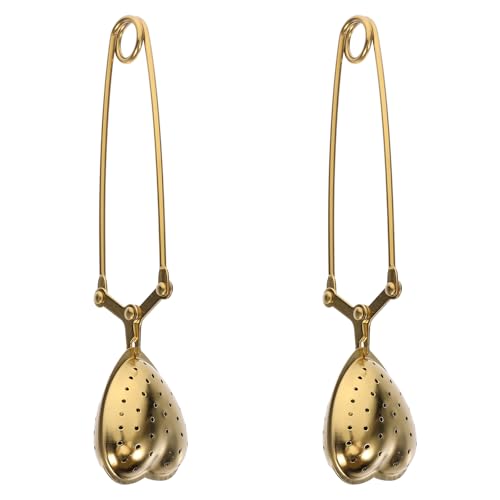 Amosfun 2 PièCes Infuseur à Thé En Acier Inoxydable, Filtre à Thé En Forme De CœUr Avec PoignéE, RéUtilisable Pour Thé En Vrac, Tisane, Infusion à Domicile