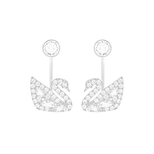 Preisvergleich Produktbild Swarovski Swan Lake Ohrringe für Frauen, weißes Kristall, rhodiniert