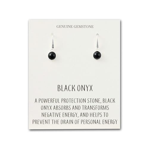 Aretes colgantes de ónix negro con tarjeta de cotización