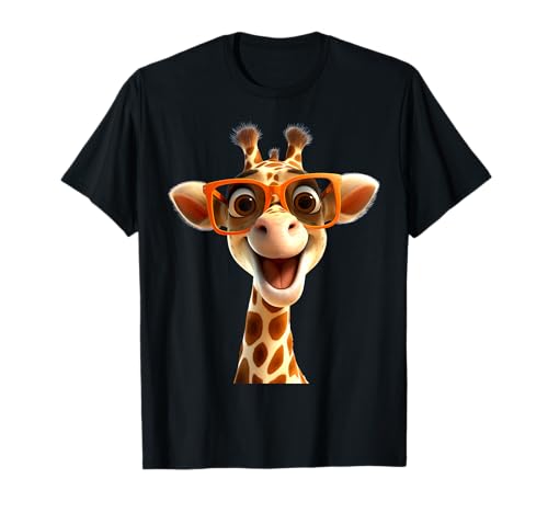 Giraffe mit Sonnenbrille Afrika Safari Wildnis Süße Giraffen T-Shirt