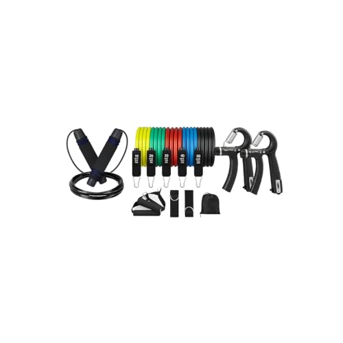 Kit Fitness 3-in-1 PowerCorde – Set Completo con Bande Elastiche (5 livelli), Corda da Salto Regolabile, Cavigliere + Maniglie Imbottite | Allenamento a Casa, Tonificazione, Forza & Cardio