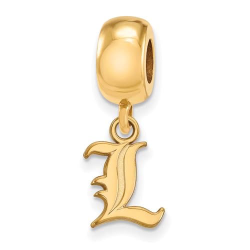 LogoArt 14k Yellow Gold Plated Sterling Silver Univ. of Louisville XS Dangle Charm