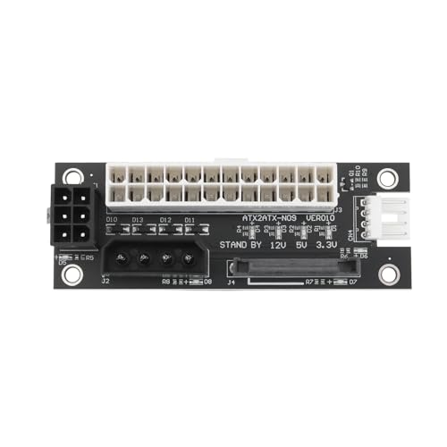 ECSiNG 4 in 1 24Pin Multiple Power Supply Adapter Compatible with Molex 4Pin/SATA/ATX 6Pin/4Pin PSU for Graphics Cards Hard Drives and Cooling Fans