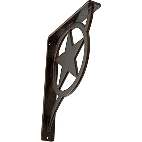 Ekena Millwork BKTM01X07X10SAUABZ Metal Bracket, 1 1/2" W x 7 1/2" D x 10" H, Antiqued Bronze