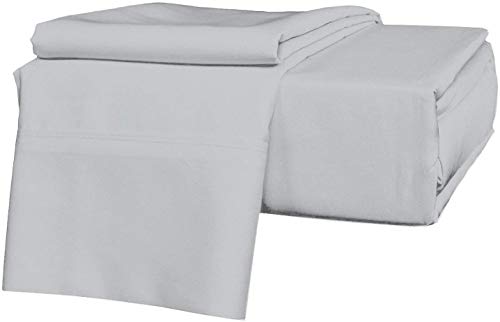 Full Size Sheets Set - 4 Piece Set -Extra Soft - Deep Pockets - Easy Fit - Breathable & Cooling Sheets - Hotel Luxury Bed Sheets - Full Sheets - Light Grey Solid