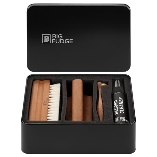 Big Fudge 5in1 Vinyl Schallplatten Reinigung - Vinyl Reiniger - Plattenspieler Zubehör - Schallplattenbürste - Schallplatten Zubehör - Vinyl Bürste Schallplatten Reinigung