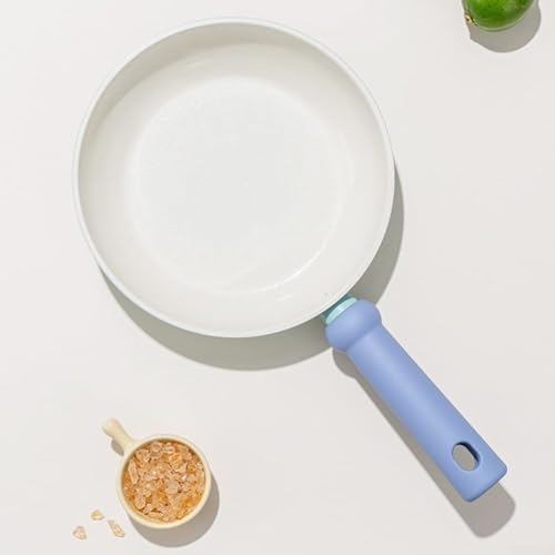 Frying Pan with Wrought Iron and Non Coating Suitable for Home Kitchen Cooking Including Stir Frying and Frying with Flat Bottom Design (B+cover)