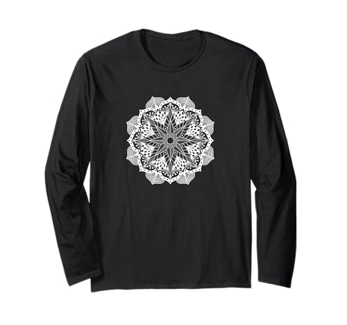 Mandala and Geometric Inspired Pattern Long Sleeve T-Shirt