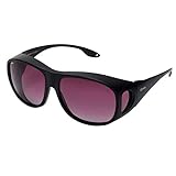 yodo Fit Over Glasses Sunglasses with Polarized Lenses for Men and Women,Black Frame/Purple Lens