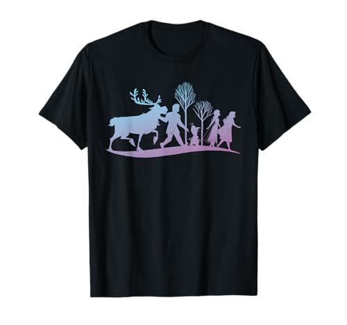 Disney Frozen 2 Characters Gradient Silhouette T-Shirt - image 1