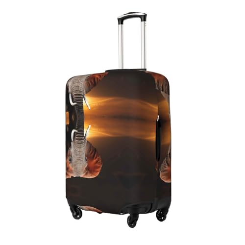Elephant Sunset in Kenya Luggage Cover Washable Elasticated Luggage Covers for Suitcase tsa Approved Stylish Dust and Scratch Resistant Luggage Case Protector for Kids and Adults -2