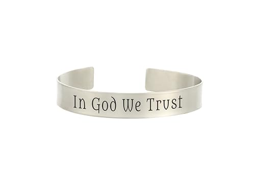 Bracelet In God We Trust argent jonc ajustable homme gravé