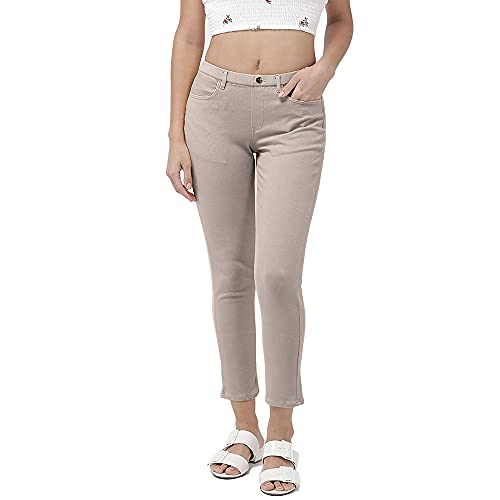Image of GO COLORS Soft Cotton Blend Printed Jeggings Ankle Length for Women| Breathable, Mid Rise
