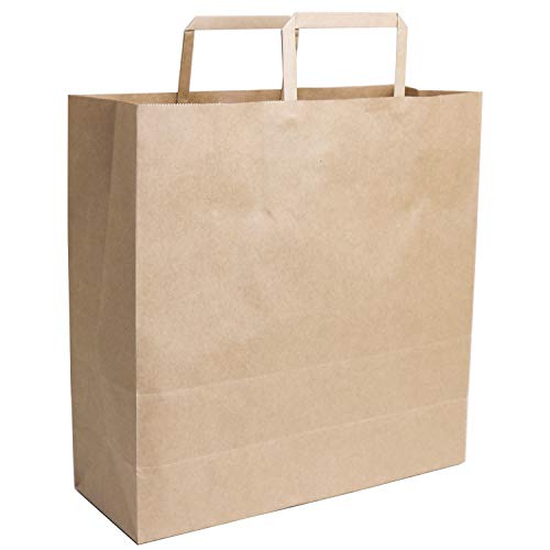 Amazon | 紙袋【日本製】 手提げ袋 平手紐 未晒し(クラフト) 幅32x高
