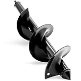 SYITCUN Auger Drill Bit for Planting, 4"x16" Heavy-Duty Garden Auger, Post Hole Digger & Bulb Planter Tool, Black Earth Auger for 3/8" Hex Drive Drill