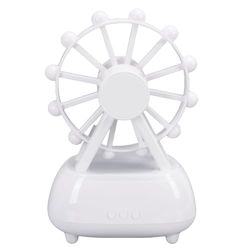 Pssopp Difusor de Aceite Esencial, Difusor de Rueda Humidificador de Niebla Fría con Altavoz y Luz Nocturna para el Hogar, Cabecera, de Aceite Esencial, Humidificador de Aire Giratorio Ferris Nan