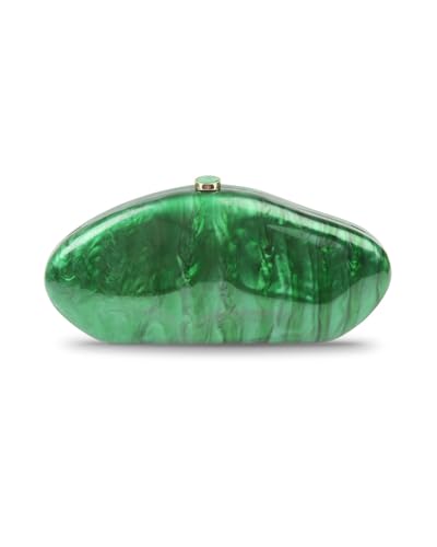 Image of Acrylic Silver Evening Clutch Purse for Women, Wedding Guest Clutch Metal Chain Shoulder Crossbody Bag