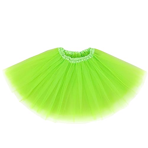 XINXIYAN Neon Green Tutu for Women 5 Layers Mardi Gras Outfit Girls Halloween Costume Skirt Adult Dress Party Favor Running
