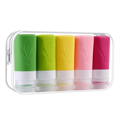 Image of INSFIT Travel Bottles for Toiletries, TSA Approved 2oz Travel Size Toiletries, BPA Free Leak Proof Squeezable Silicone Tubes Travel Essentials for Shampoo Conditioner Lotion Soap