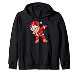 xmas dabbing santa claus divertente babbo natale felpa con cappuccio