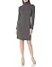 Adrianna Papell Women's Turtle Neck Longsleeve Solid Pleat Dress