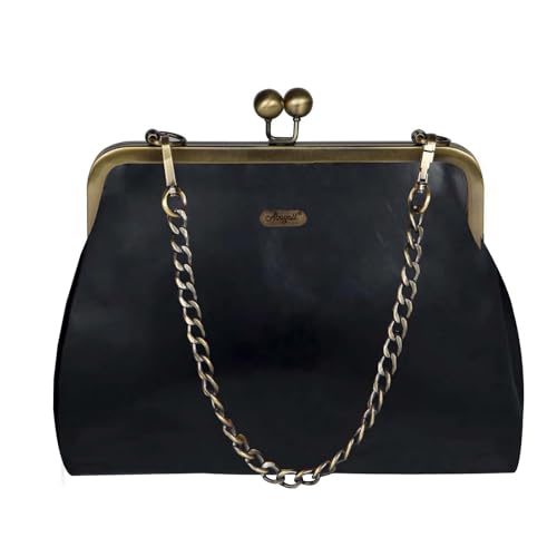 Vintage Purse Small Leopard Print Kiss Lock Retro Bag