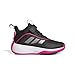 adidas Own The Game 3.0 Mid Top Elastic Lace & Strap Basketball Sneaker, Black/Iron Metallic/Shock Pink, 12.5 US Unisex Little Kid