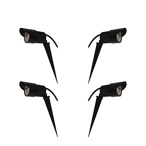 LUMENGY 9W LED Outdoor Landscape SpotLights Cast-Aluminum Waterproof Low Voltage Directional Light for Walls, Planters, Trees and Pathway. Warm White 2700K (4-Pack
