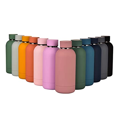 Gteller Termo de doble pared de acero inoxidable 18/8 con boca estrecha, botella de agua térmica deportiva que mantiene el calor y el frío (350 ml, azul)