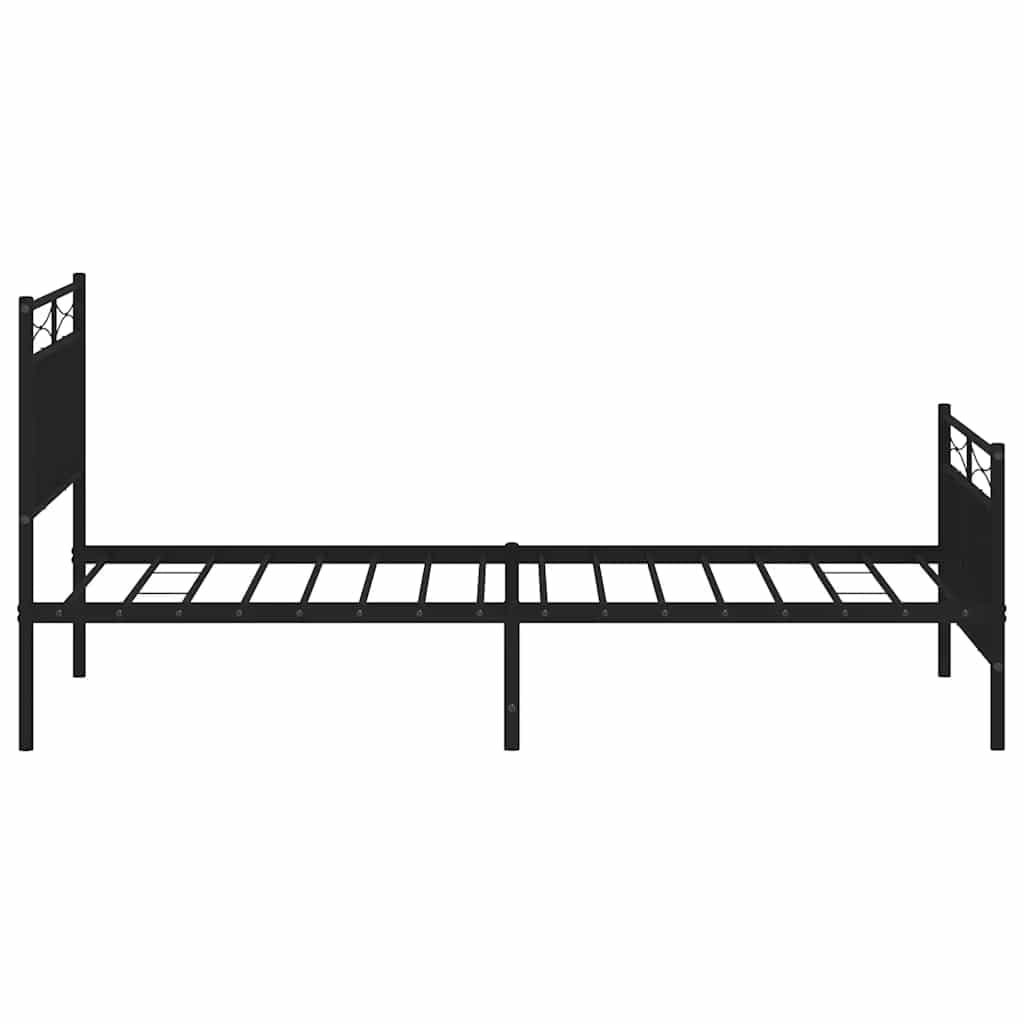 vidaXL Estructura Cama sin colchón con Estribo Metal Negro 100x190 cm