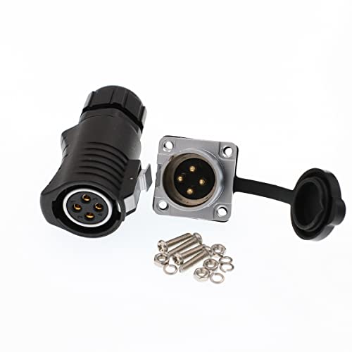 DRRI LP20 30A 4 Pin Female Power Industrial Quick-Disconnected Male and Female Plug Socket Bulkhead Connector for Zero Motorcycle