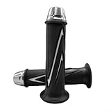 2 Stück Gummi-Motorradlenkergriffe für sicheren Halt und verbesserte Kontrolle während Langstrecken und Geländefahrten. Für Motorräder und ATVs (Silber)