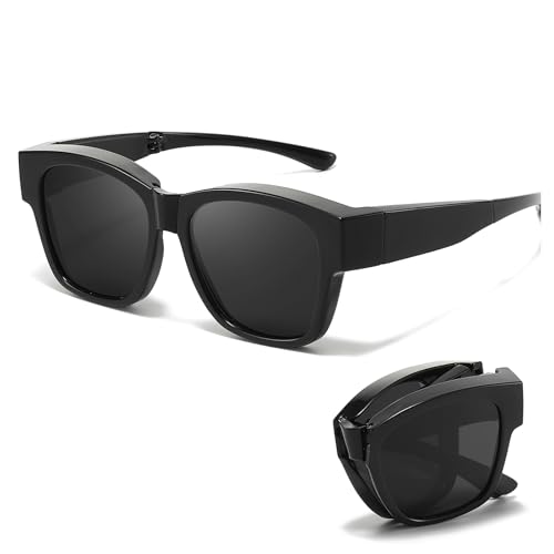 Trysee Foldable Fit Over Sunglasses for Women Men Polarized UV Protection Folding Sun Glasses with Case TS8139