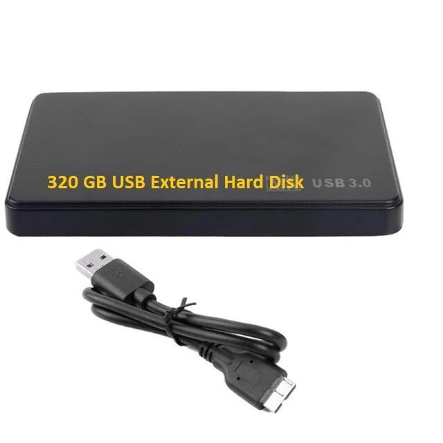 320 GB External Portable Hard Disk, USB 3.0, Plug & Play Working in Desktop PC, Laptop, Windows and Mac(320GB Portable Hard Disk Store Your Data, Photos, documents)