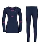 Odlo Damen Winter Specials Performance Evolution Warm Anzug, Diving Navy-Beetroot Purple, XL