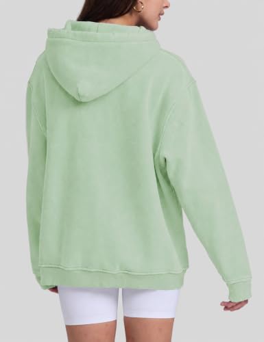 Image of FAIABLE Womens Oversized Acid Wash Hoodie Unisex Heavyweight Fleece Cotton Hoodies Vintage Washed Sweatshirt for Women