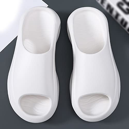 CsgrFagr Cloud Slides for Women and Men Pillow Slippers Bathroom Sandals Non Slip Quick Furry Slipper Boots for Women Outdoor (White, 7.5)3