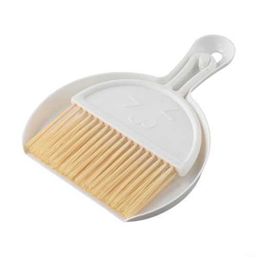 Niceminiwall Mini-Kehrschaufel- und Bürsten-Set für Schreibtisch- und Tischreinigung, kleiner Besen und Kehrschaufel-Set mit Kunststoffgriff, kompaktes Reinigungswerkzeug für Krümel, Schmutz und Staub