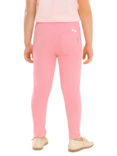 Image of Pilolo Kids Soft Cotton Lycra Solid Ankle Pocket Leggings for Girls
