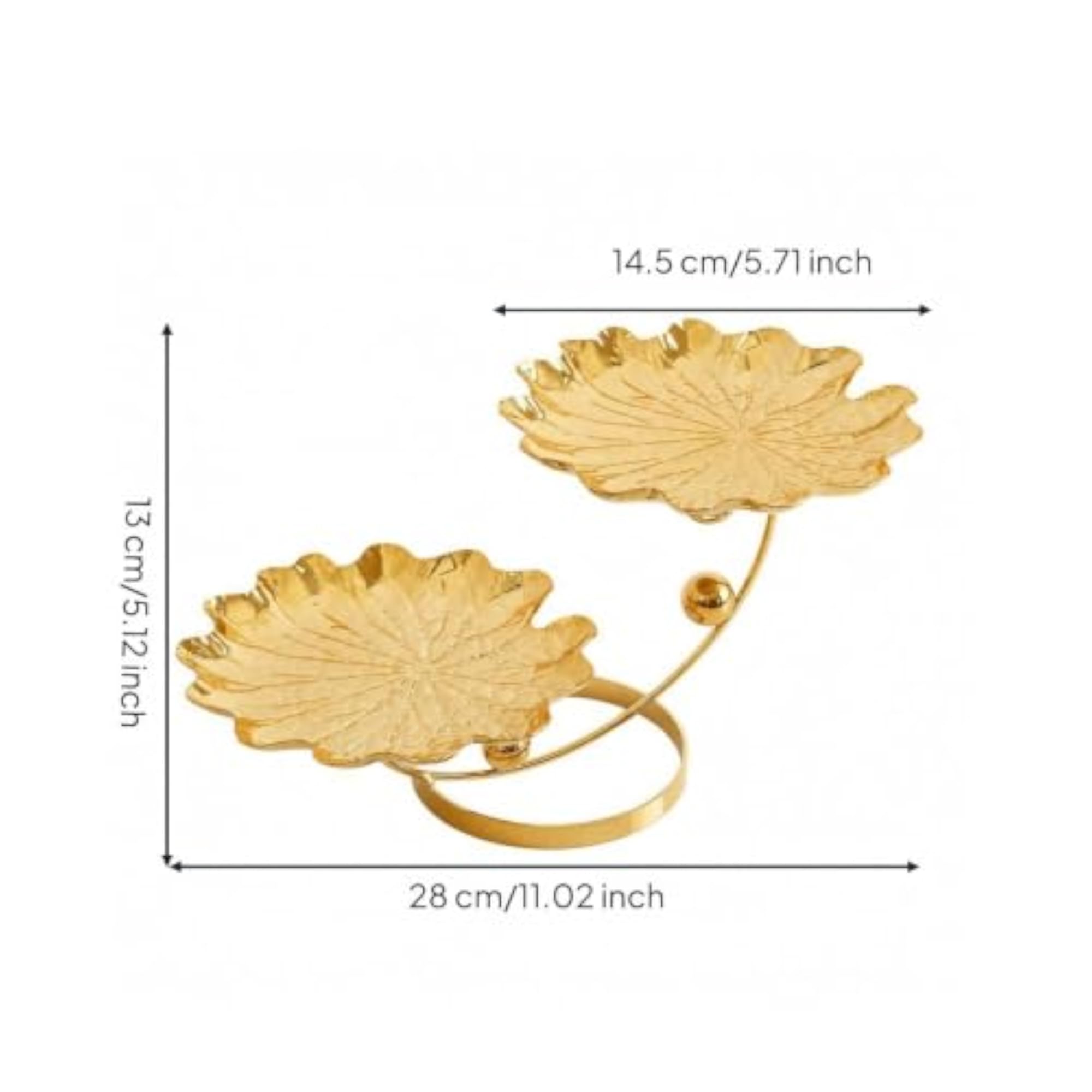 Gilded Foliage Tray with Stand, Double Layer