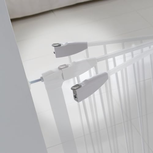 Munchkin Auto-Schließ Treppengitter | Selbstschließendes Druckmontiertes Kleinkind-, Baby- oder Hundegitter für Treppen & Türen | Keine Schrauben, Legierter Stahl | 76-82cm | Weiß